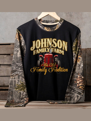 Farming Family Tradition : Printed 2-Tone Camo Long Sleeves