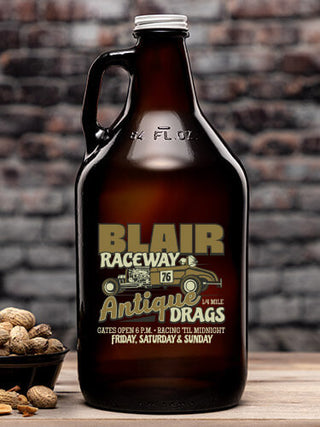 Antique Drag Race : Beer Growlers - Color Printed