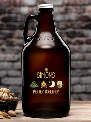 Better Together Camping : Beer Growlers - Color Printed