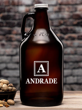 Square Monogram : Beer Growlers - Color Printed
