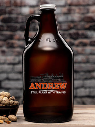 Still Plays With Trains : Beer Growlers - Color Printed