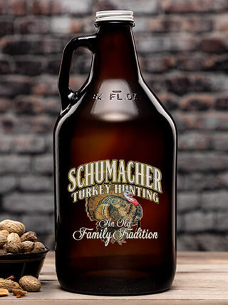 Turkey Hunting Family Tradition : Beer Growlers - Color Printed