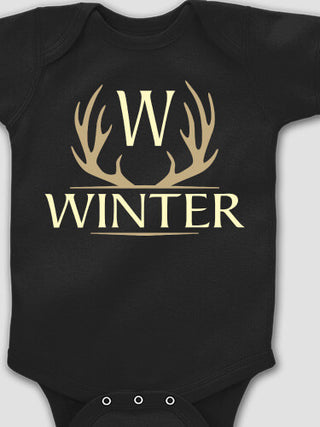 Antler Monogram : Printed Baby Bodysuits