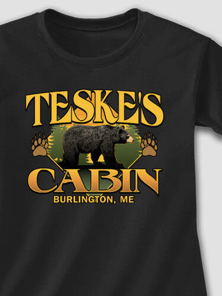 Bear Cabin : Adult Ladies Fitted T-Shirt