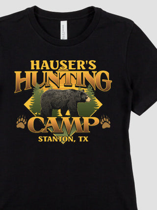 Bear Hunting Camp : Premium Ladies T-Shirts