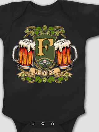 Beer Coat Of Arms : Printed Baby Bodysuits