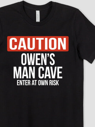 Caution Man Cave : Printed T-Shirts