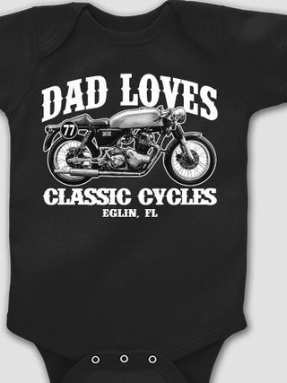 Classic Cycles : Printed Baby Bodysuits