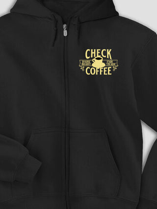 Coffee : Embroidered Zip Hoodies