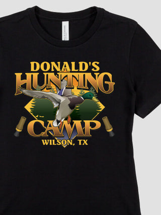 Duck Hunting Camp : Premium Ladies T-Shirts