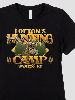 Elk Hunting Camp : Premium Ladies T-Shirts