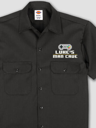 Gamer Man Cave : Embroidered Work Shirts
