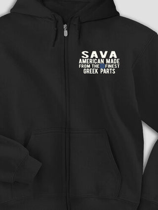 Greek Parts : Embroidered Zip Hoodies