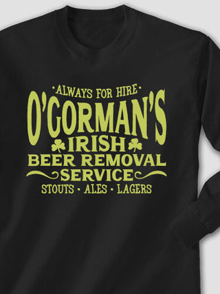 Irish Beer Removal Service : Printed Long Sleeves