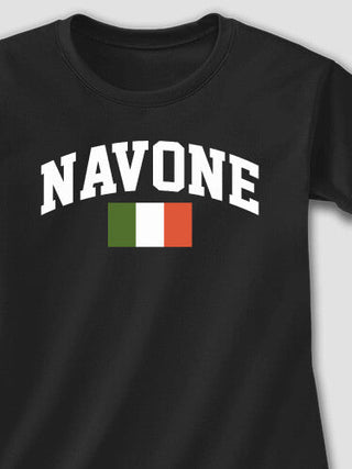 Italian Flag Varsity : Adult Ladies Fitted T-Shirt
