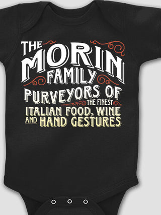 Italian Hand Gestures : Printed Baby Bodysuits