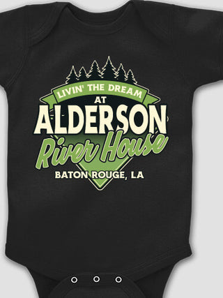 Livin' The Dream River House : Printed Baby Bodysuits