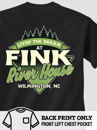 Livin' The Dream River House : Printed Pocket T-Shirts