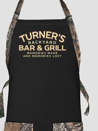 Backyard Bar and Grill : Printed 2-Tone Aprons