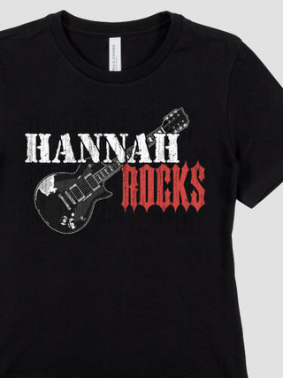 Rocks Guitar : Premium Ladies T-Shirts