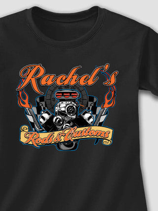 Rods and Customs : Adult Ladies Fitted T-Shirt