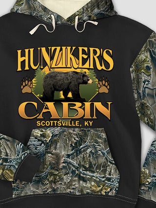 Bear Cabin : Printed 2-Tone Camo Hoodies