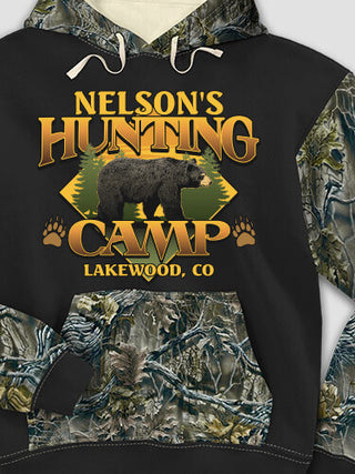 Bear Hunting Camp : Printed 2-Tone Camo Hoodies