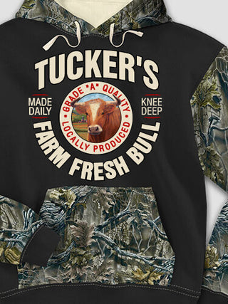 Farm Fresh Bull : Printed 2-Tone Camo Hoodies