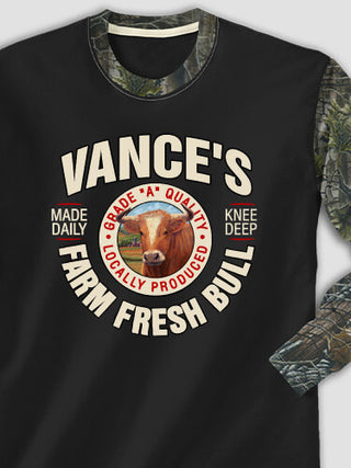 Farm Fresh Bull : Printed 2-Tone Camo Long Sleeves