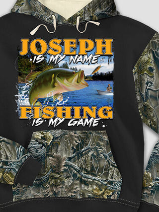 Fishing is my Game : Printed 2-Tone Camo Hoodies