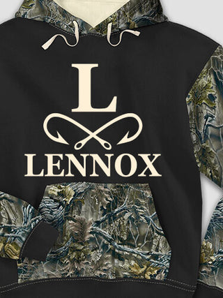 Fishing Monogram : Printed 2-Tone Camo Hoodies