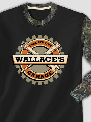 Garage : Printed 2-Tone Camo Long Sleeves