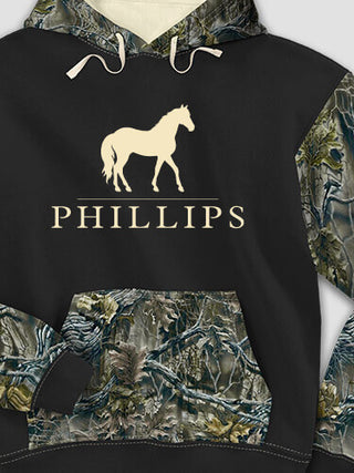 Horse : Printed 2-Tone Camo Hoodies