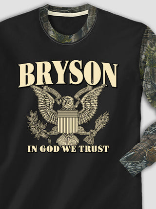 In God We Trust : Printed 2-Tone Camo Long Sleeves