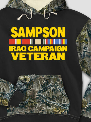 Iraq Campaign Veteran : Printed 2-Tone Camo Hoodies