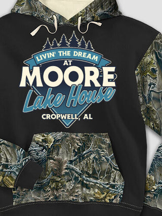 Livin' The Dream Lake House : Printed 2-Tone Camo Hoodies