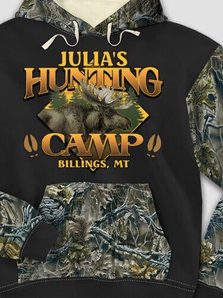 Moose Hunting Camp : Printed 2-Tone Camo Hoodies