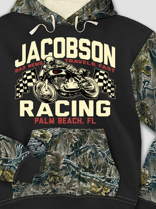 Motorcycle Racing : Printed 2-Tone Camo Hoodies