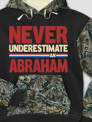 Never Underestimate : Printed 2-Tone Camo Hoodies