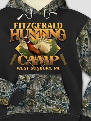 Pheasant Hunting Camp : Printed 2-Tone Camo Hoodies