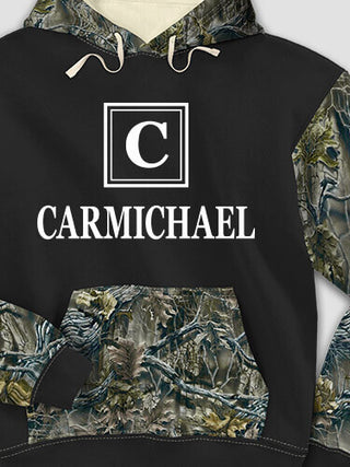 Square Monogram : Printed 2-Tone Camo Hoodies