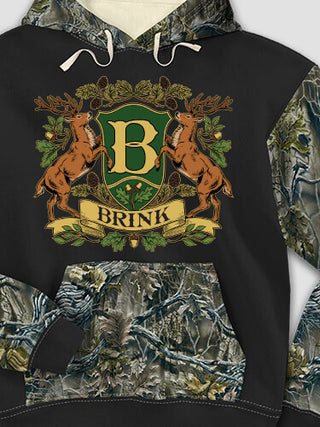 Stag Coat Of Arms : Printed 2-Tone Camo Hoodies