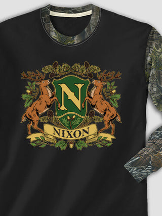 Stag Coat Of Arms : Printed 2-Tone Camo Long Sleeves
