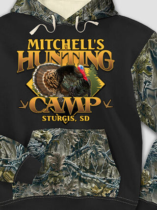 Turkey Hunting Camp : Printed 2-Tone Camo Hoodies