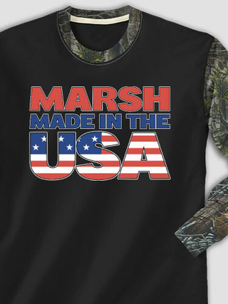 USA Family : Printed 2-Tone Camo Long Sleeves