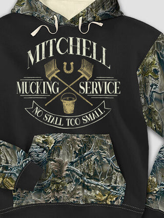 Vintage Mucking Service : Printed 2-Tone Camo Hoodies