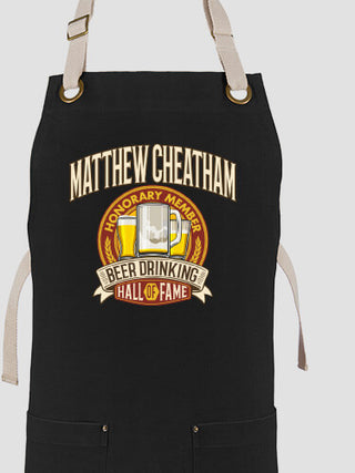 Beer Drinking Hall Of Fame : Printed Canvas Work Aprons