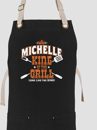 King of the Grill : Printed Canvas Work Aprons