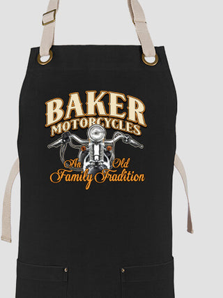 Motorcycle Family Tradition : Printed Canvas Work Aprons