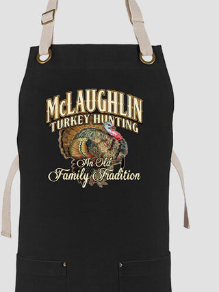 Turkey Hunting Family Tradition : Printed Canvas Work Aprons